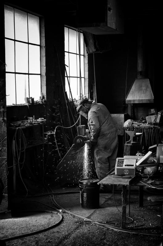 Sam continues the family trade of welding in a small shop in Bellevue, Idaho.